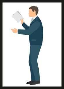 商务人士手持文件做展示
