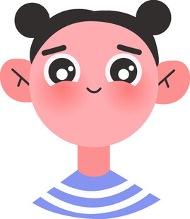 双丸子头可爱卡通女孩
