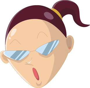 戴墨镜扎马尾的惊讶表情