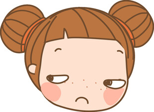 双马尾女孩的俏皮表情