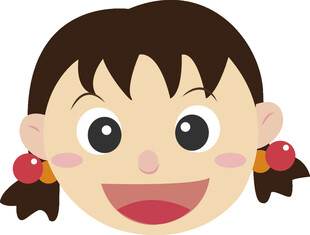 扎双马尾的开心小女孩