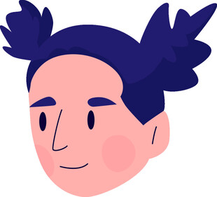 双马尾卡通人物头像