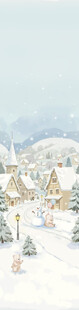 冬日雪景中的可爱雪人景观
