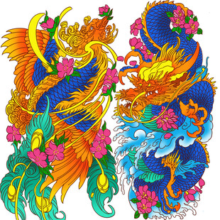 精美龙凤传统图案设计