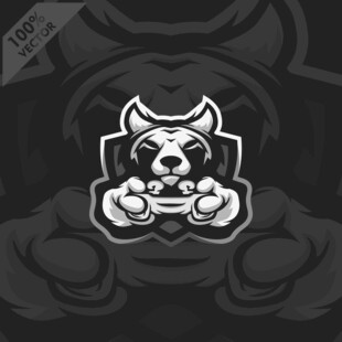 斗牛犬游戏主题标志设计