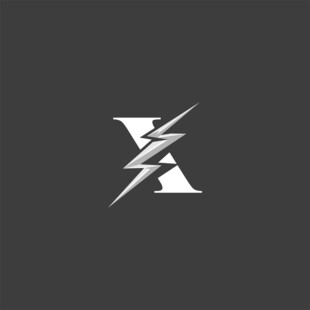 闪电风格字母X标志设计