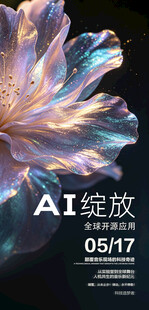 AI绽放绚丽艺术花朵