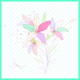 梦幻手绘花卉图案