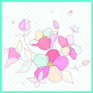 梦幻花卉插画图案