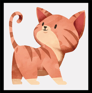 可爱橘猫插画