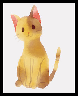 可爱小黄猫插画