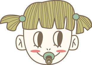 扎双马尾的奶嘴小女孩