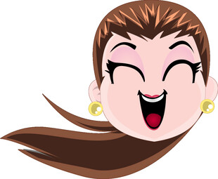 快乐长发女孩头像