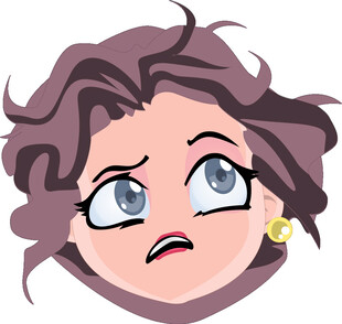惊讶表情的卡通女性头像