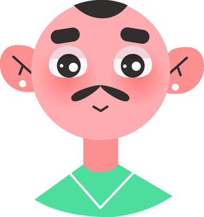 卡通小胡子男子形象