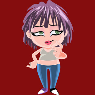 俏皮紫发女孩
