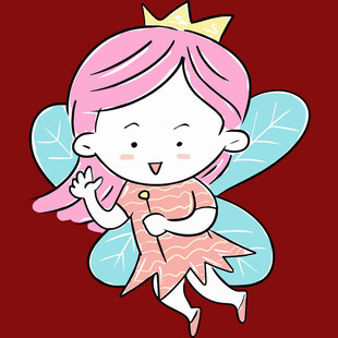 粉色小精灵公主插画