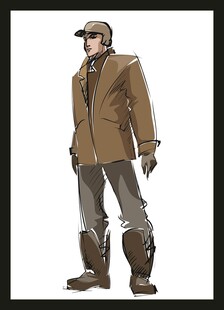 复古装扮男士人物设计图