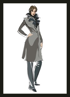 时尚女士秋冬服饰设计图