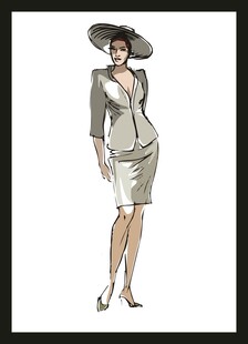 优雅女士时尚服饰设计图