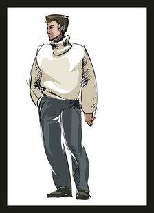 男士休闲服饰人物插画
