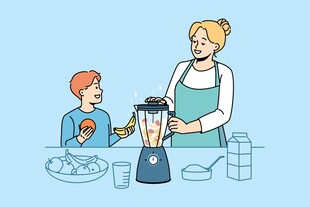母子厨房共制饮品