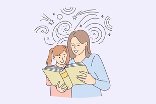 母女温馨共读时光