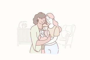 温馨母子相拥时刻
