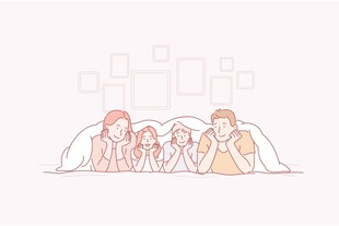 一家人温馨共读时光