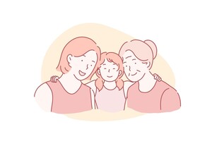 温馨家庭三人合影