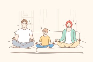 家庭共练瑜伽温馨时刻
