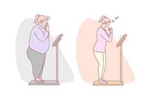 减肥前后对比的女性形象