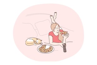 兔子女孩的惬意烹饪时光