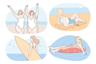 夏日海滩欢乐休闲时刻