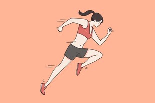 奔跑的活力女性