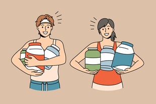 男女搬运重物