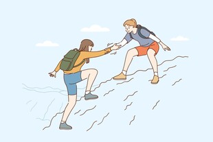 携手登山