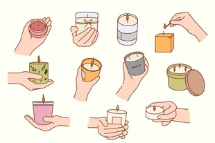 多样手持容器插画
