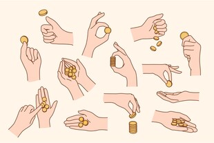 手部饰品展示插画
