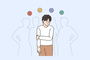 思考中的人物与周围轮廓