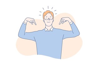 自信男子展示强壮姿态
