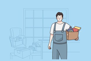 搬运工人手持工具桶
