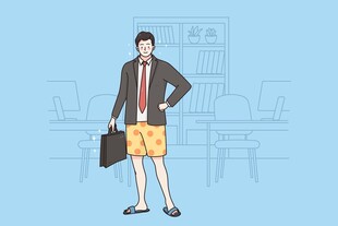商务男士手持公文包站立