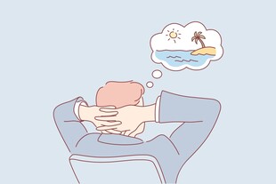 上班族畅想海边度假时光