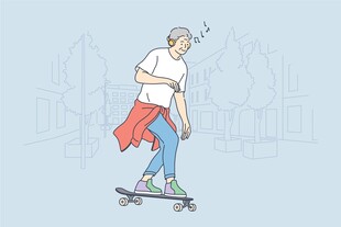 街头滑板少年的酷炫瞬间