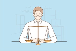 手持天平的公正人物形象