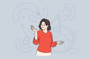 红衣女子优雅展示手势