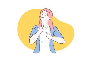 双手合十祈祷的女性