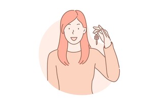 女孩手持物品做动作