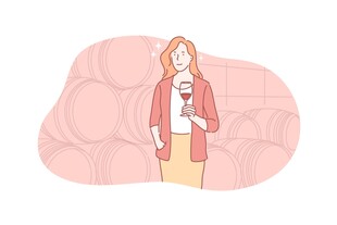 女性与大脑形象化插画